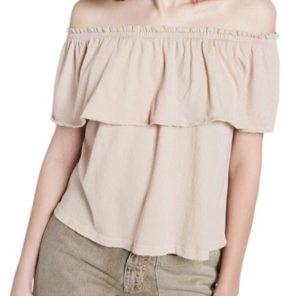 Current/Elliott Ruffle Off-the-Shoulder Top SIZE 1 - Picture 2 of 2